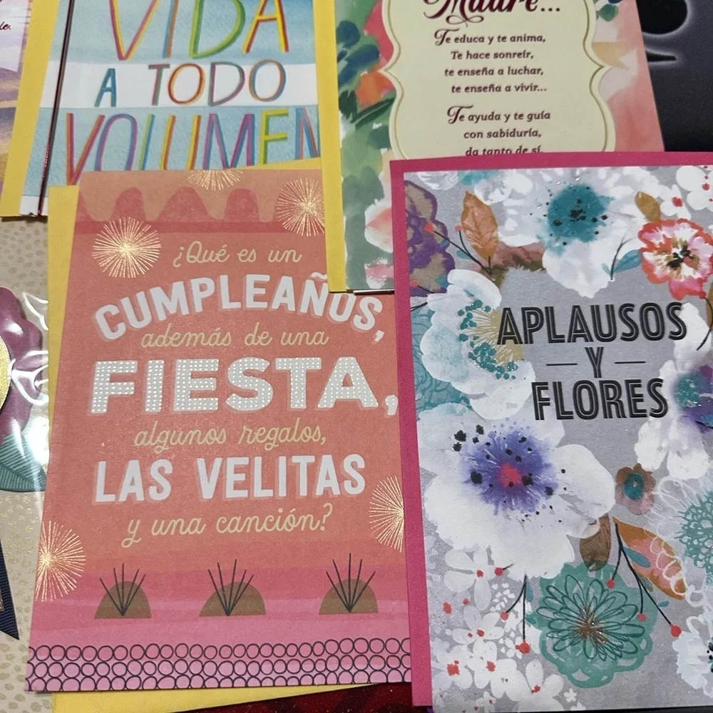 🩵5/$8 10 assorted Spanish Floral Anniversary and Birthday Cards